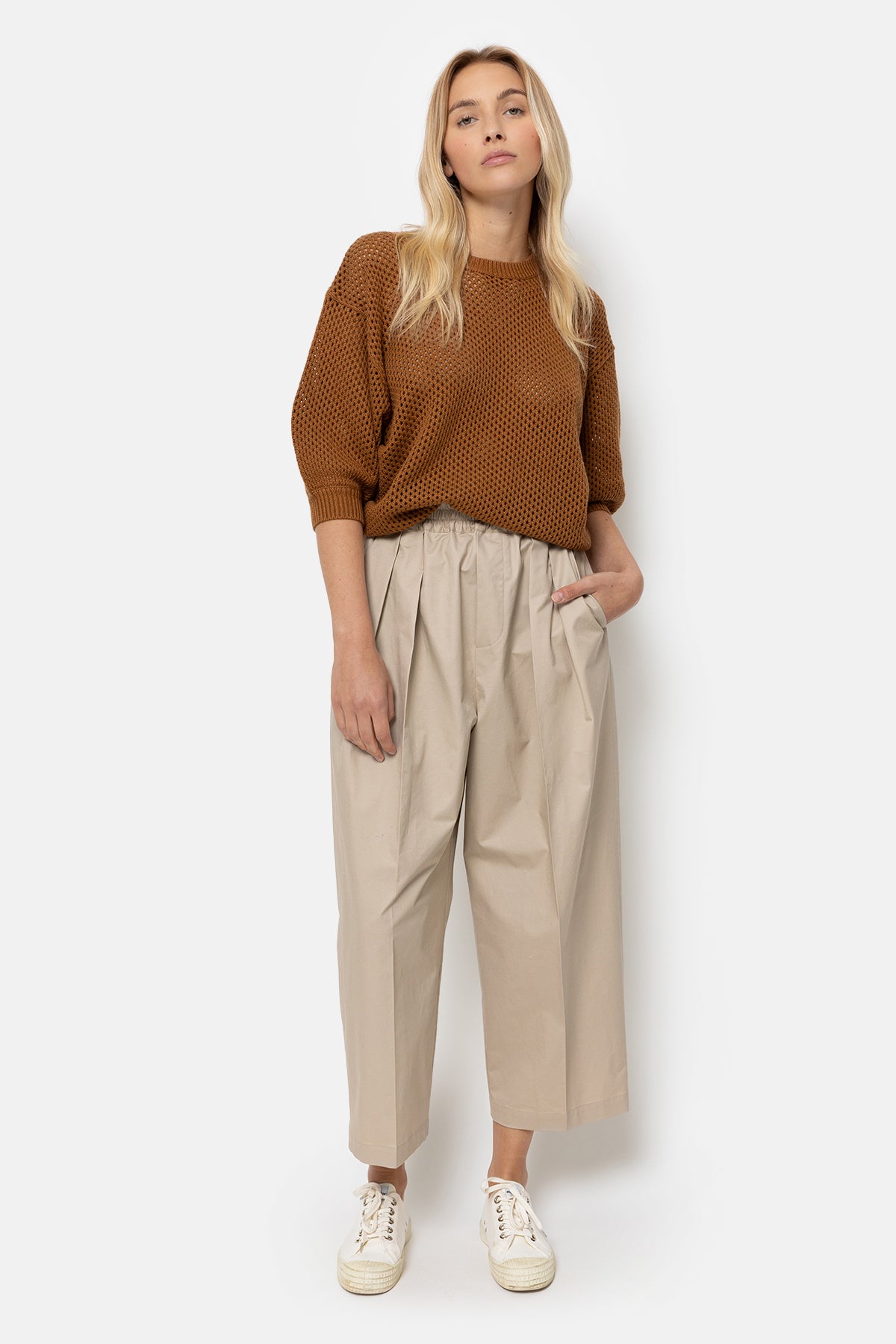 Kick Linen Pleated Pants | Off White