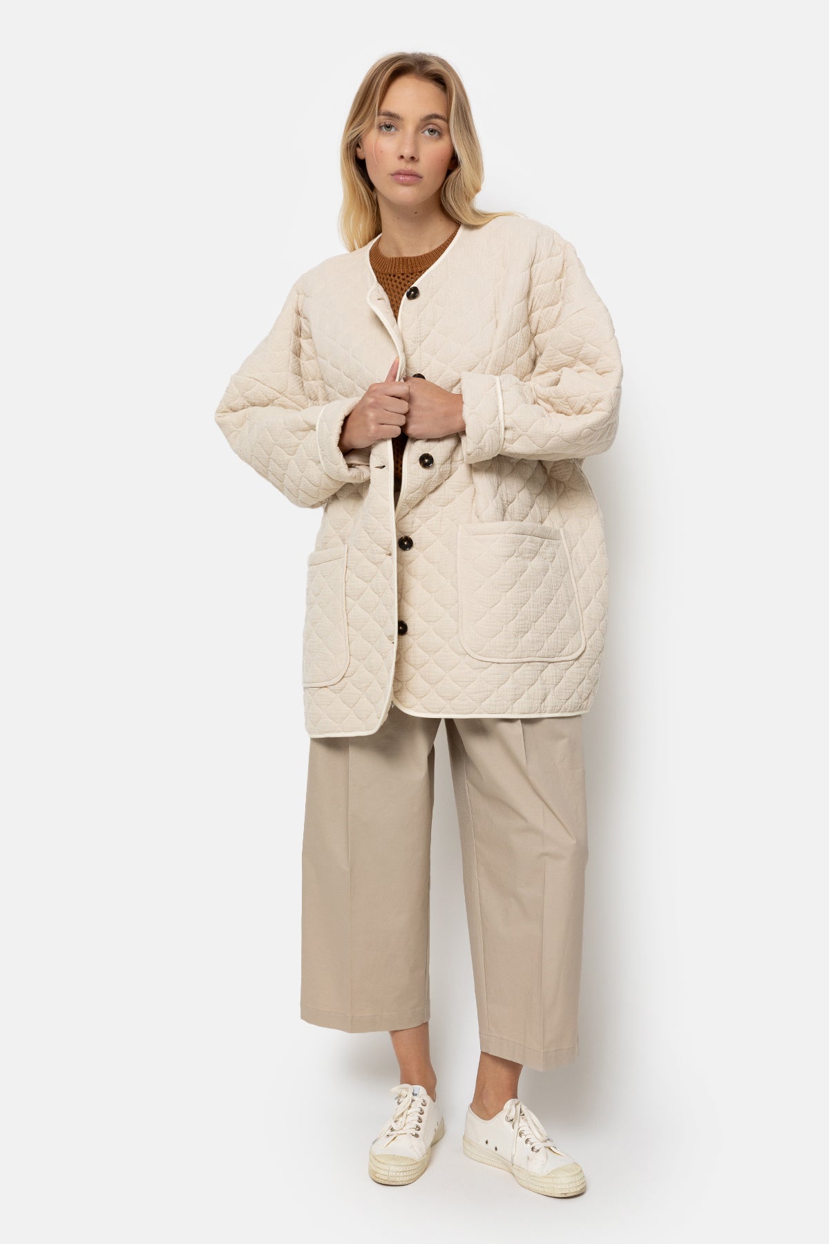 Hannah Tetra Oversized Jacket | Beige