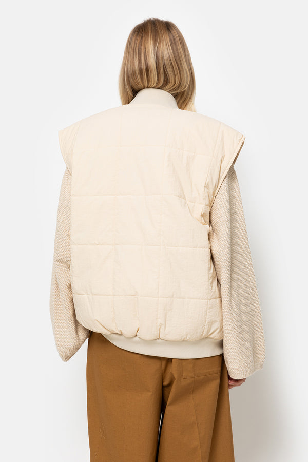 Keira Sleeveless Bomber Jacket | Off White