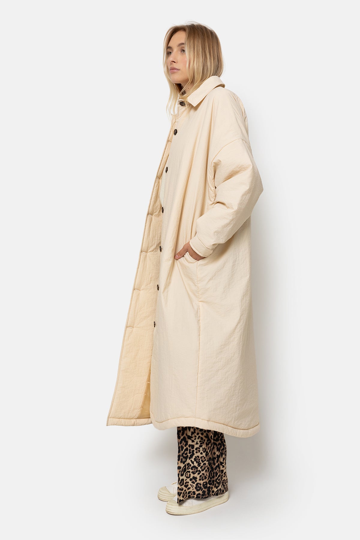 Lalee Long Duffel Coat | Off White