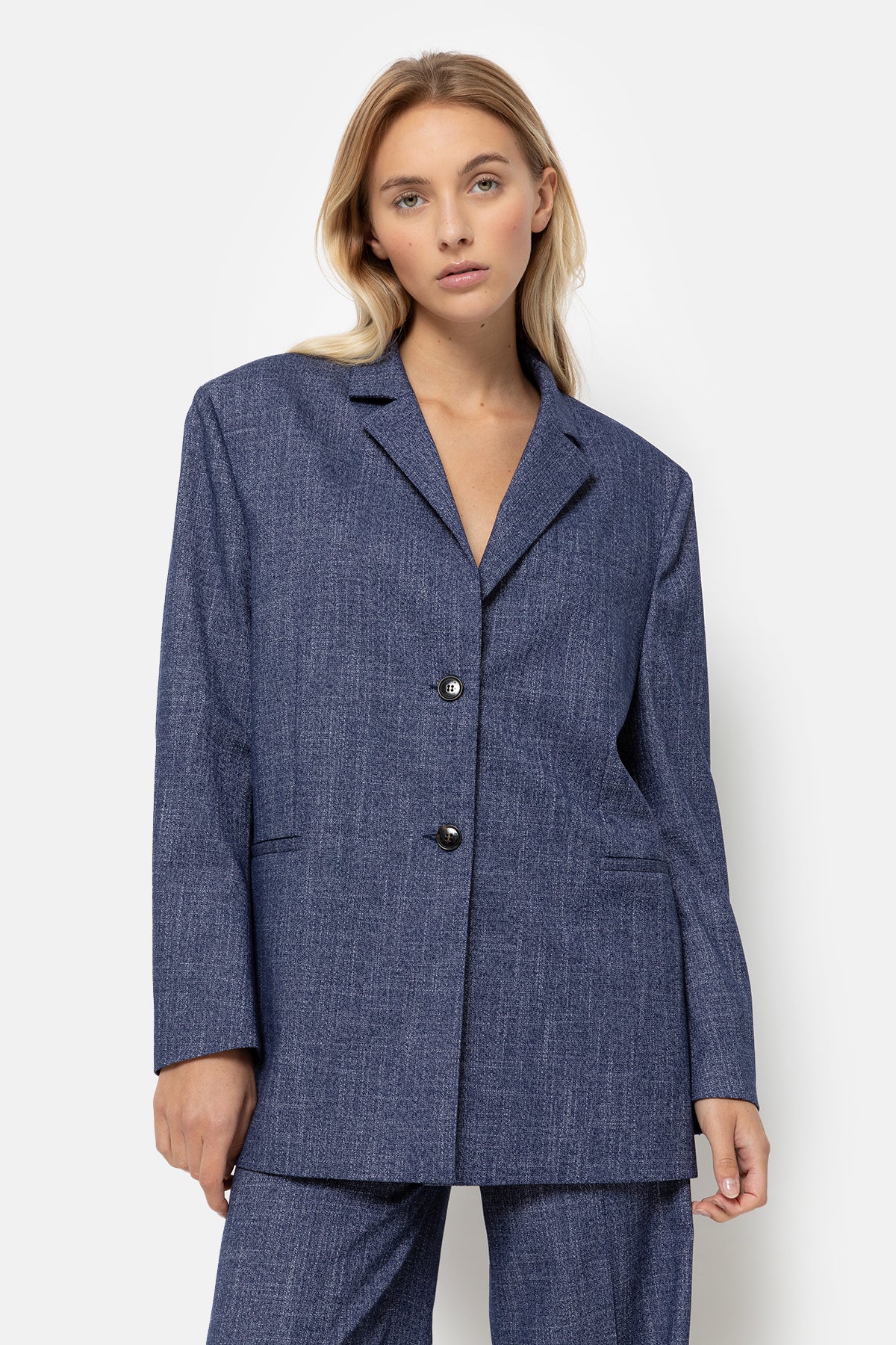 Julian Oversized Single Breasted Blazer | Mid Blue