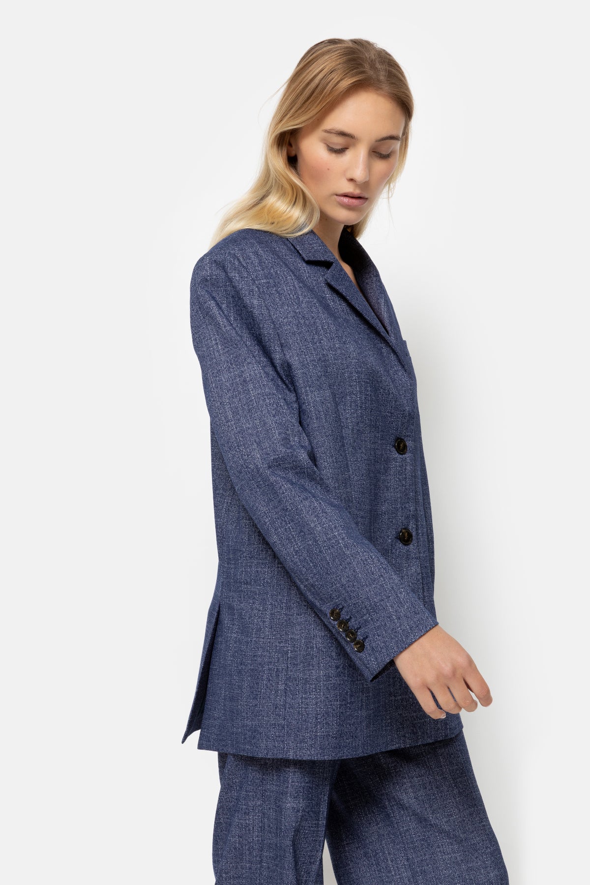 Julian Oversized Single Breasted Blazer | Mid Blue