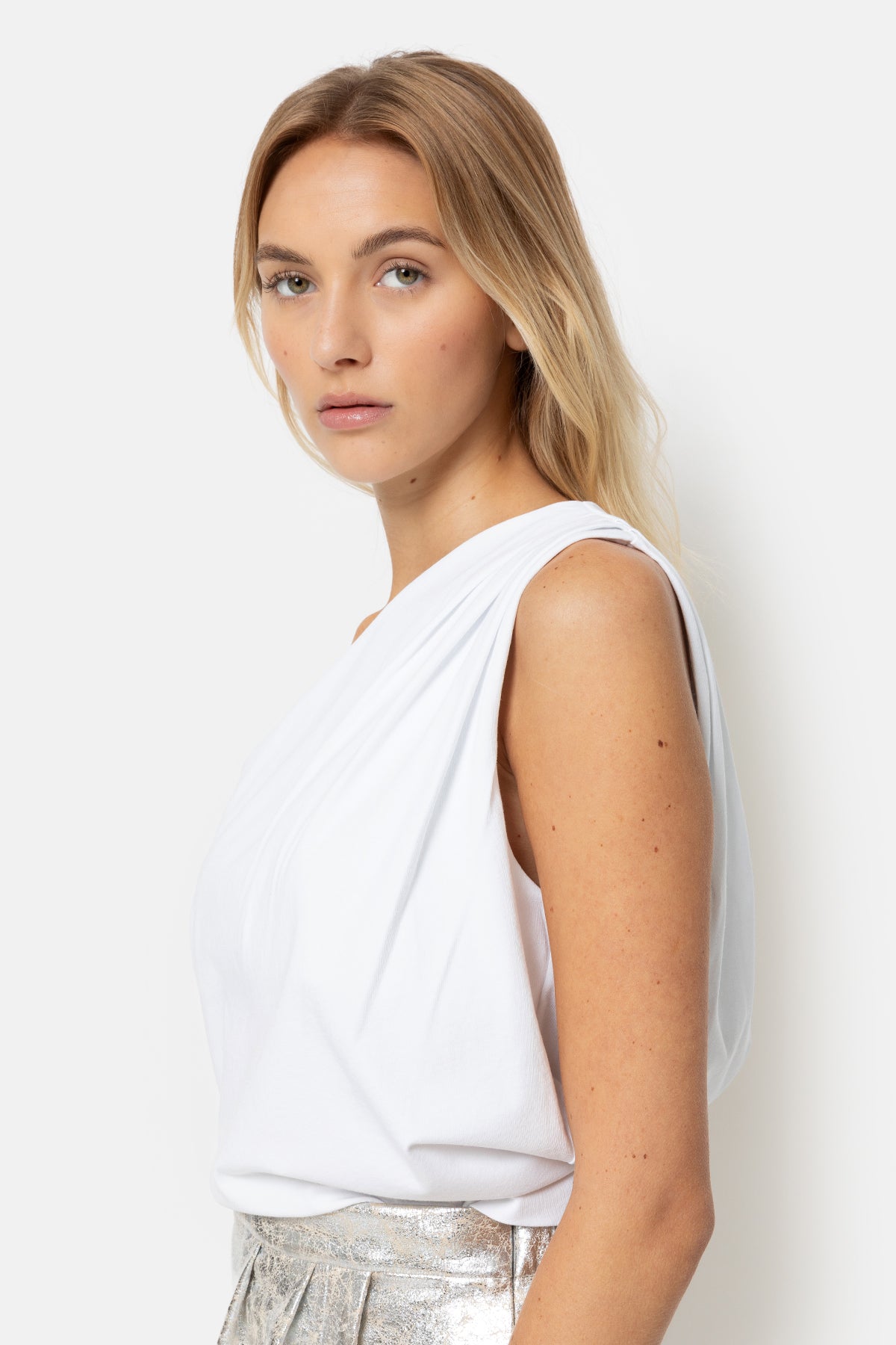 Louka One-Shoulder Top | White