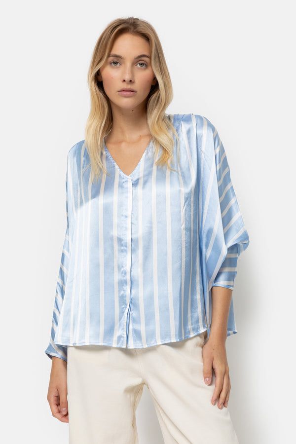 Chemise Louane à épaules rembourrées | Bleu