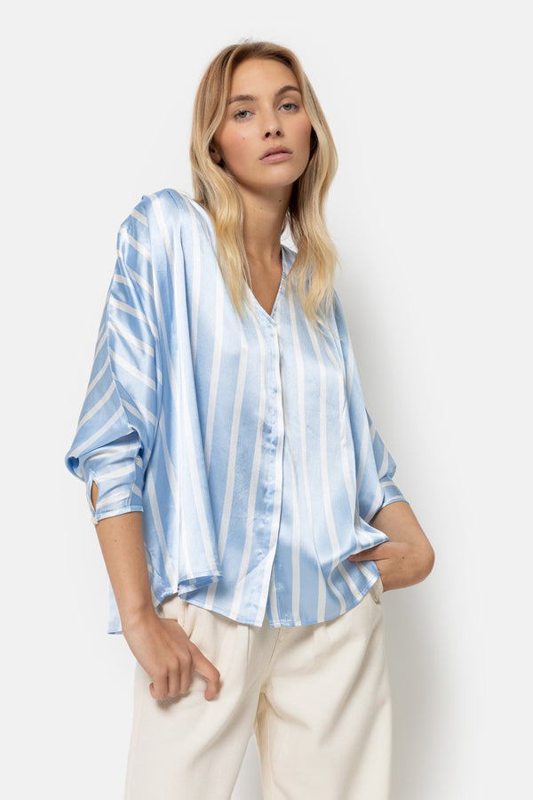 Chemise Louane à épaules rembourrées | Bleu