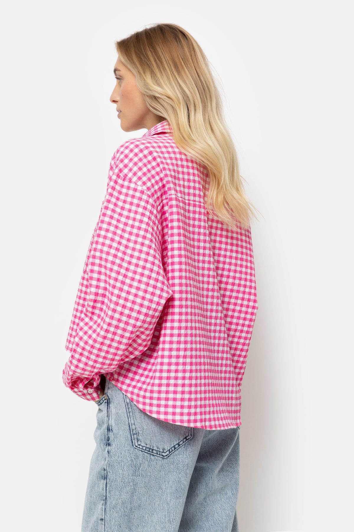 Lilian Cropped Shirt | Pink Checked – Âme antwerp
