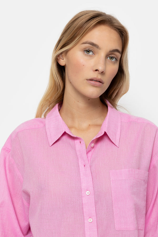 Lana Chemise croisée | Chambray rose