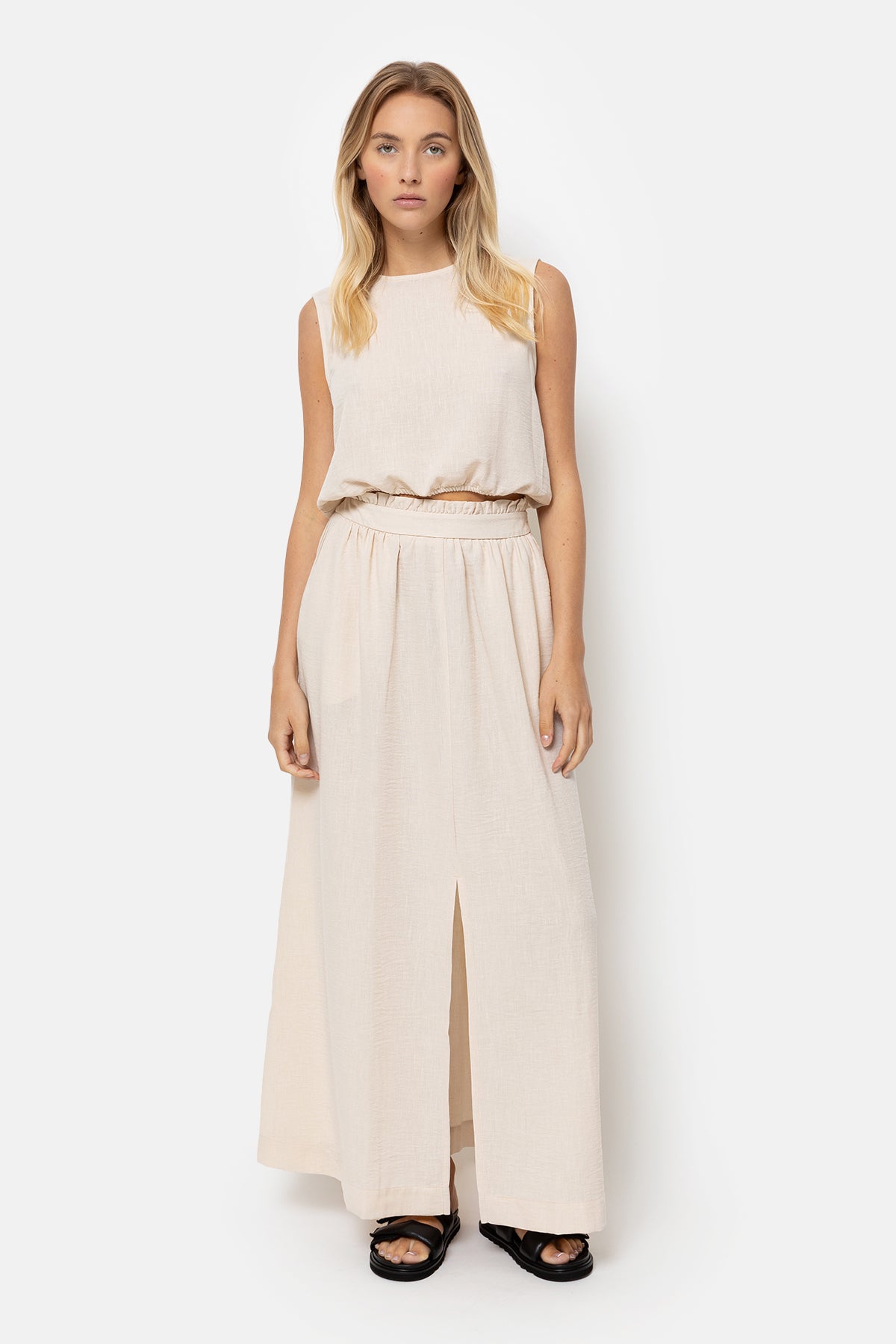 Lova Linen Skirt | Beige