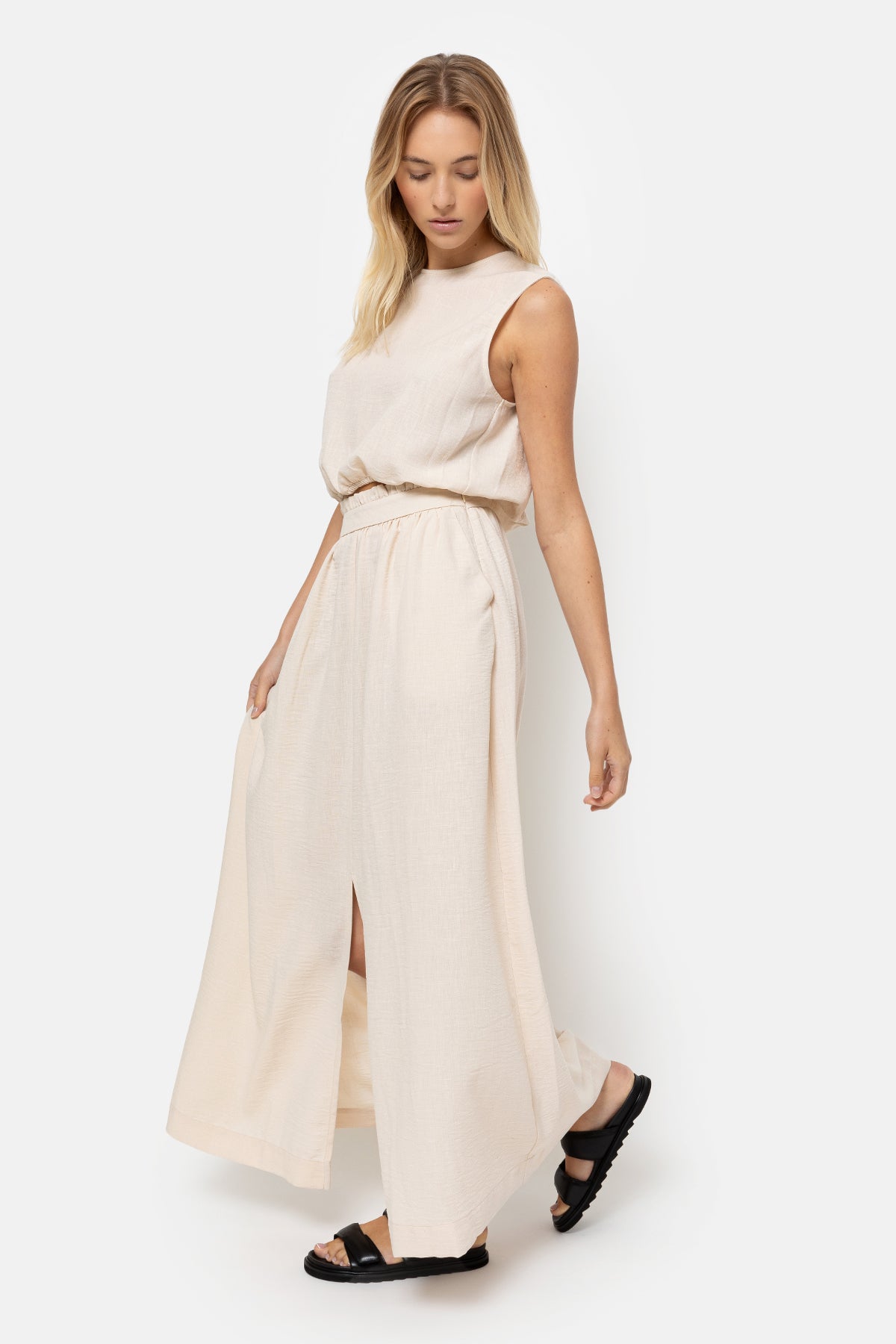 Lova Linen Skirt | Beige