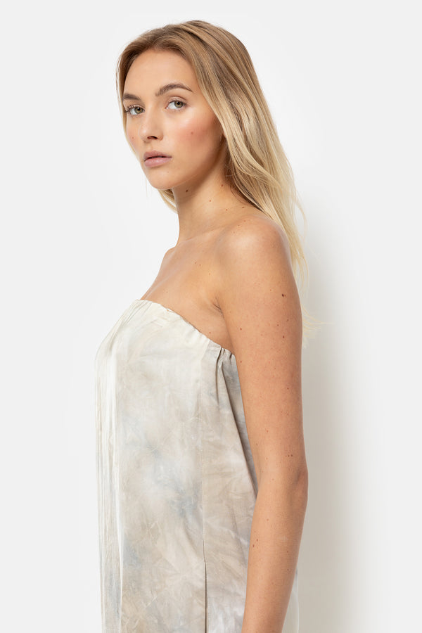 Louise Off-the-shoulder Dress | Beige Tie & Dye