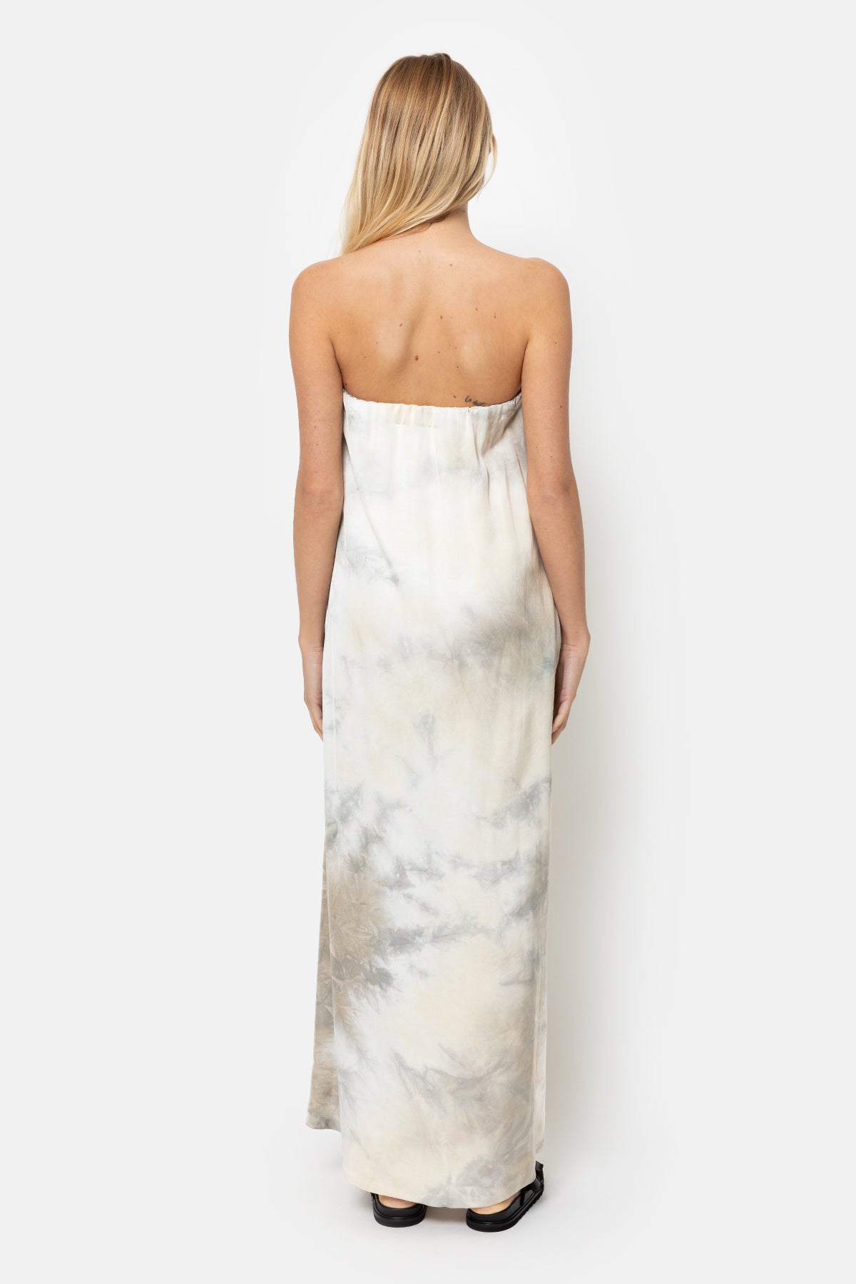 Louise Off-the-shoulder Dress | Beige Tie & Dye