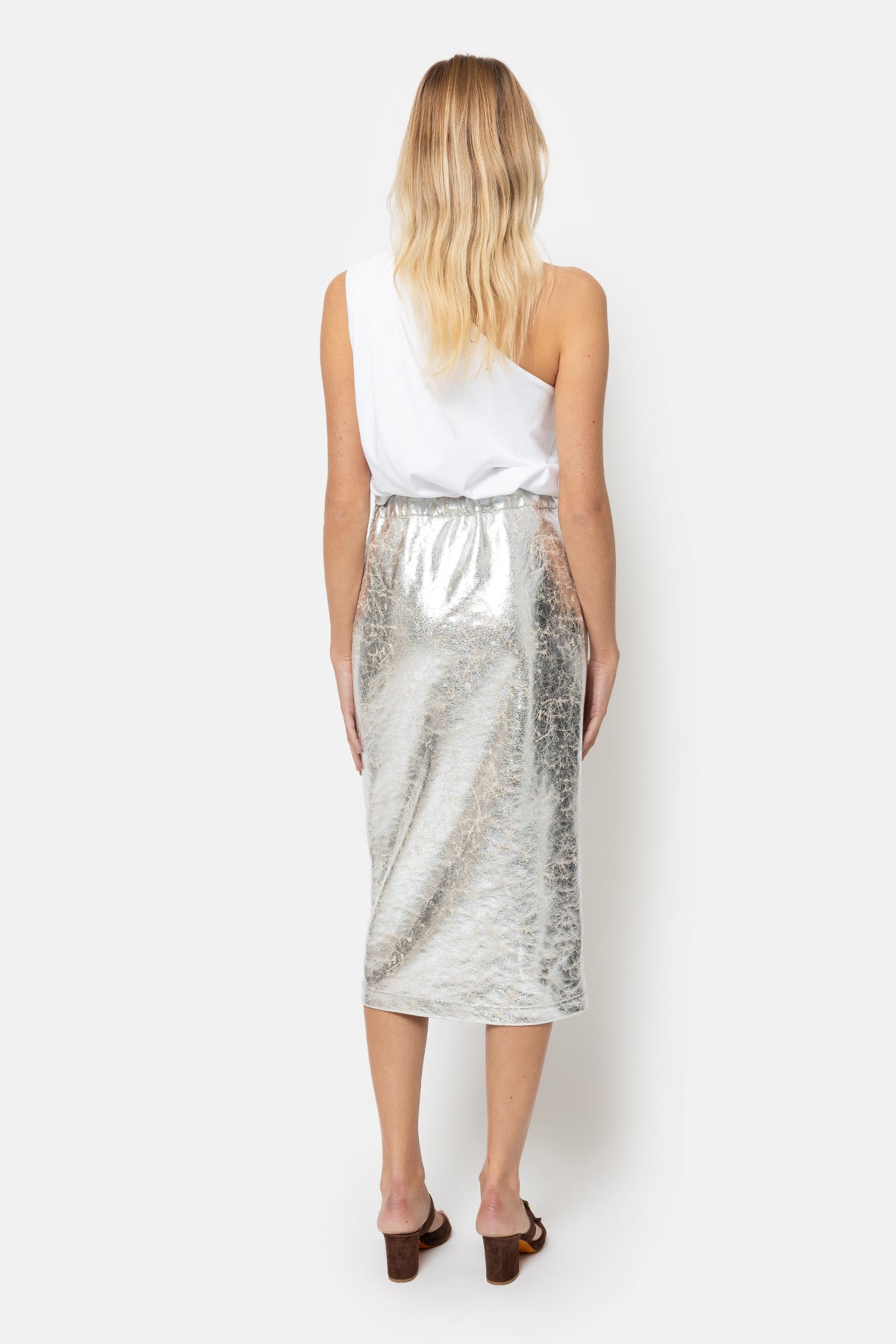 Lys Midi Skirt | Silver