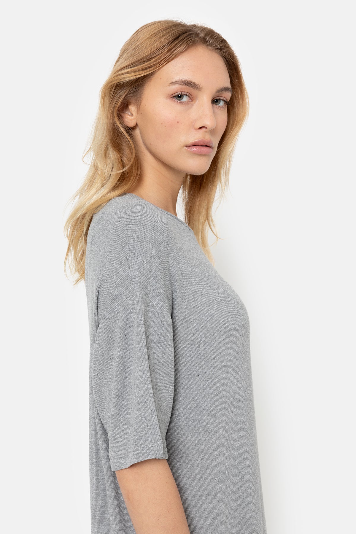 Eva Rib Dress | Marled Grey