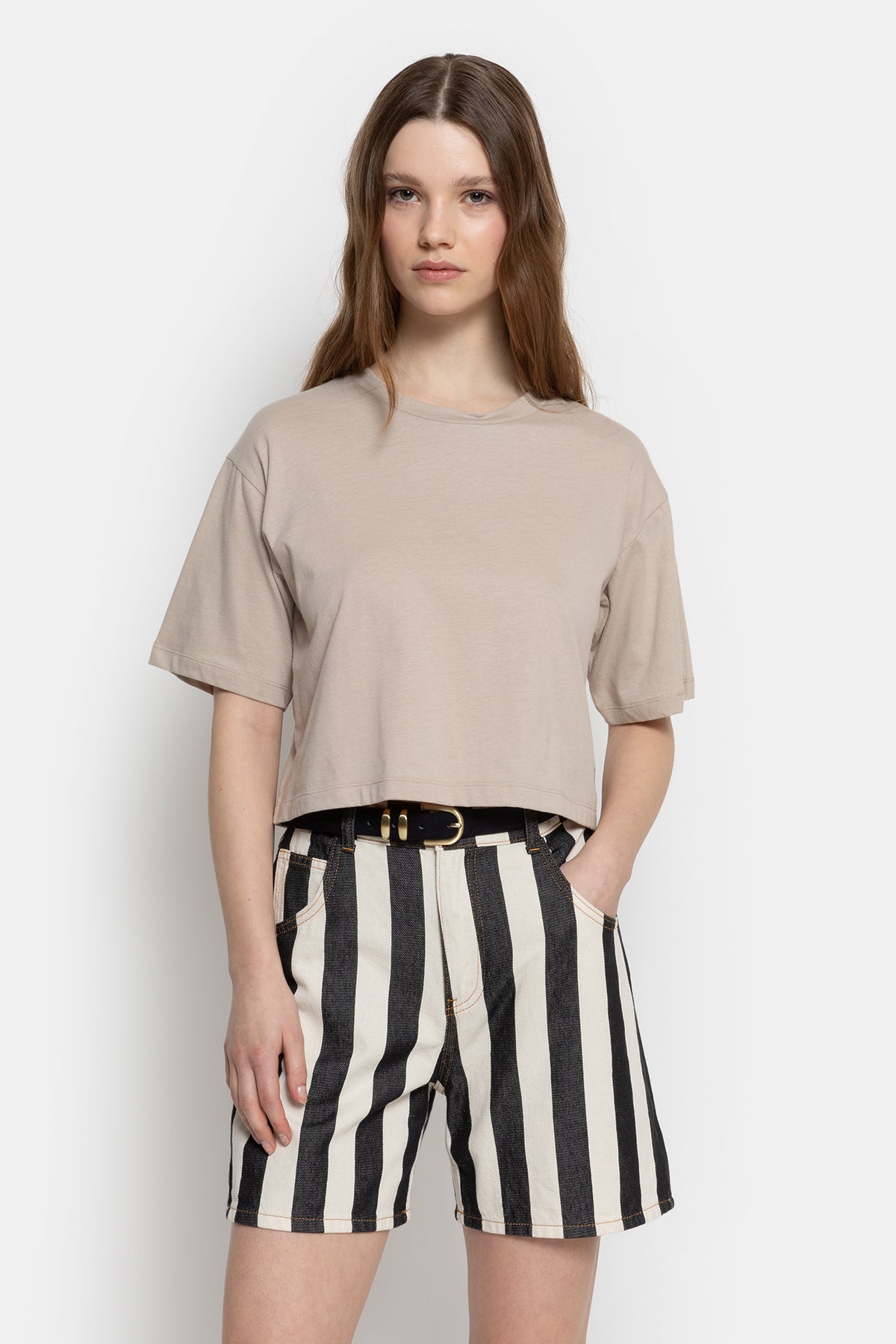 Nanny Striped Shorts | White & Blue