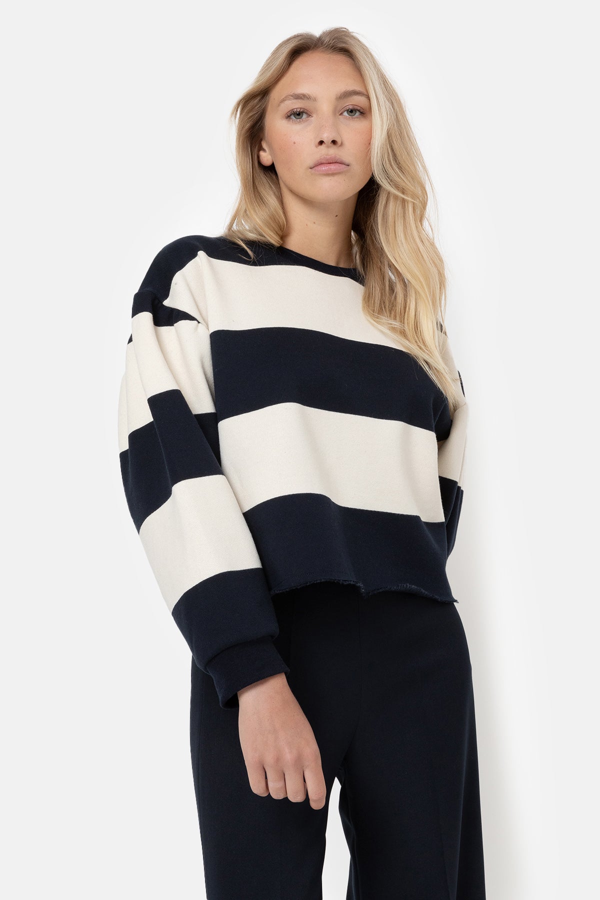 Harleen Sweatshirt | Blue & White Stripes