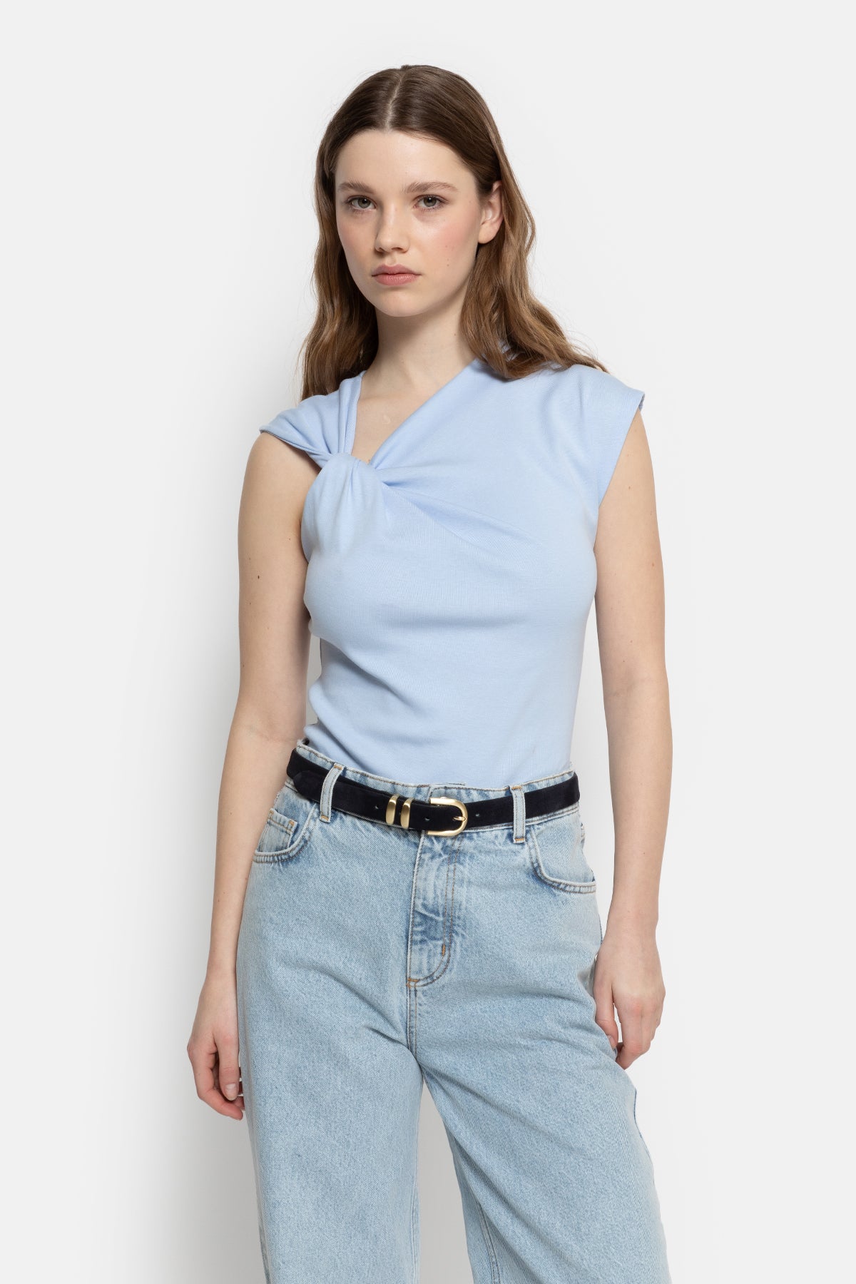 T-shirt Nurcia avec  nœud | Bleu Bébé