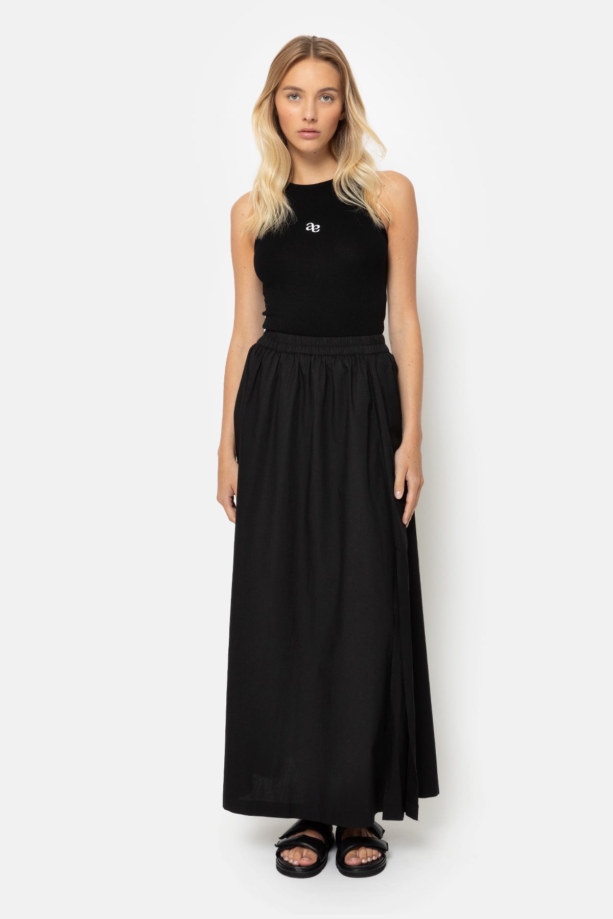 Kilt Long Skirt | Black