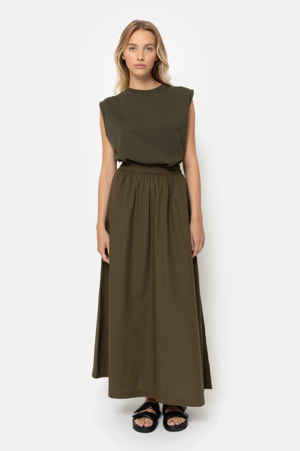 Kilt Long Skirt | Dark Green