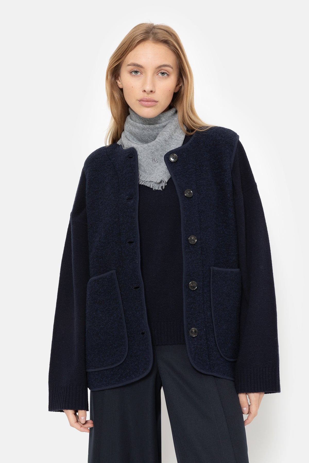 Madison Sleeveless Jacket | Navy Blue – Âme antwerp