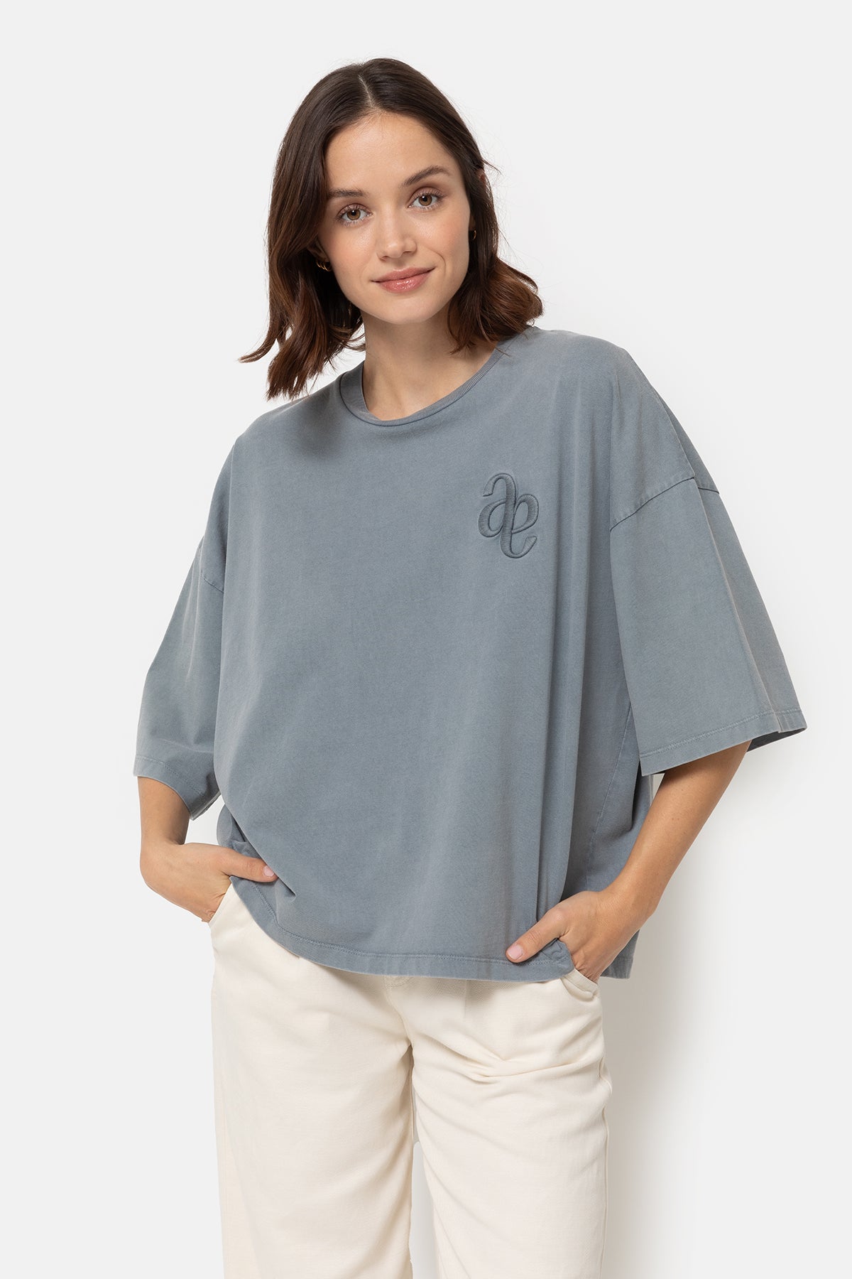 Eloise-A Boxy T-Shirt | Vintage Grey