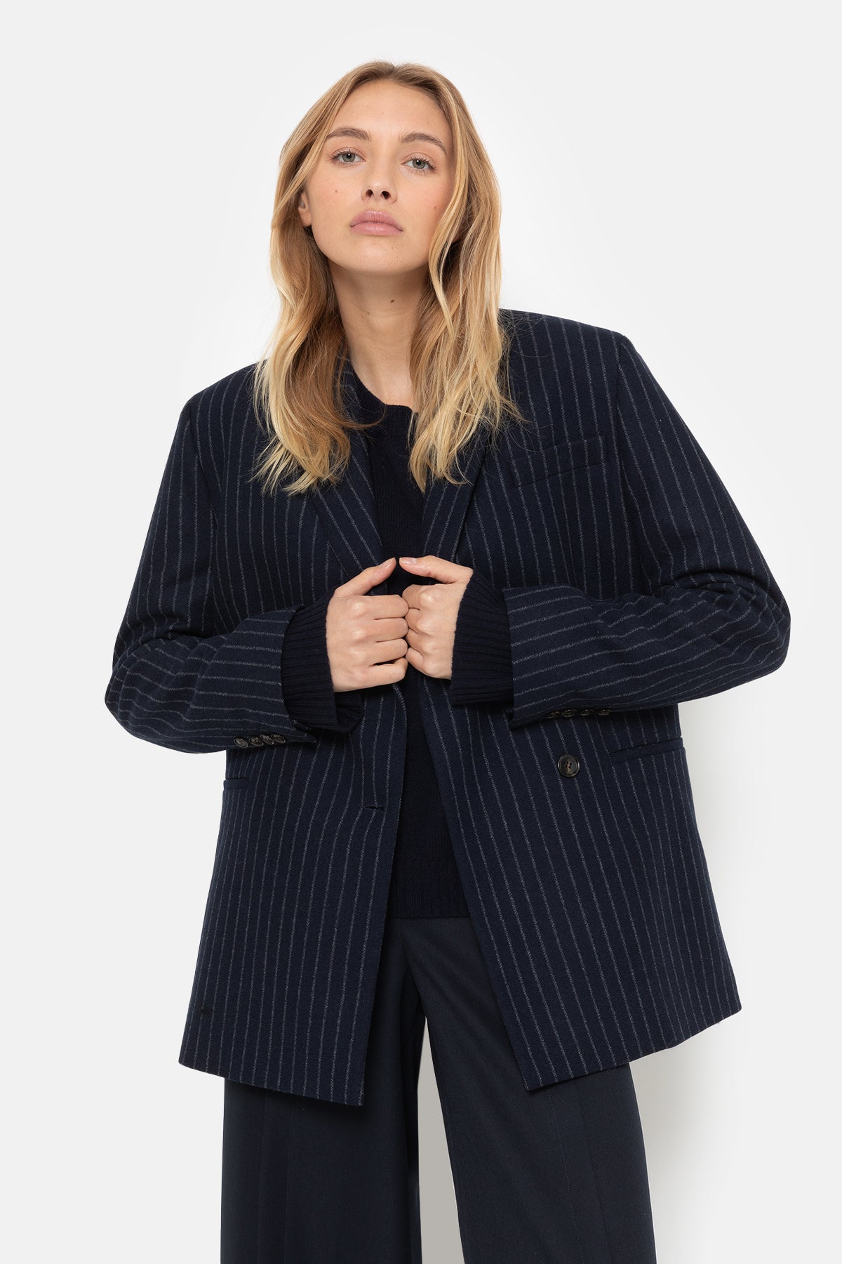 Blazer Matthew à dos ouvert | Bleu rayures
