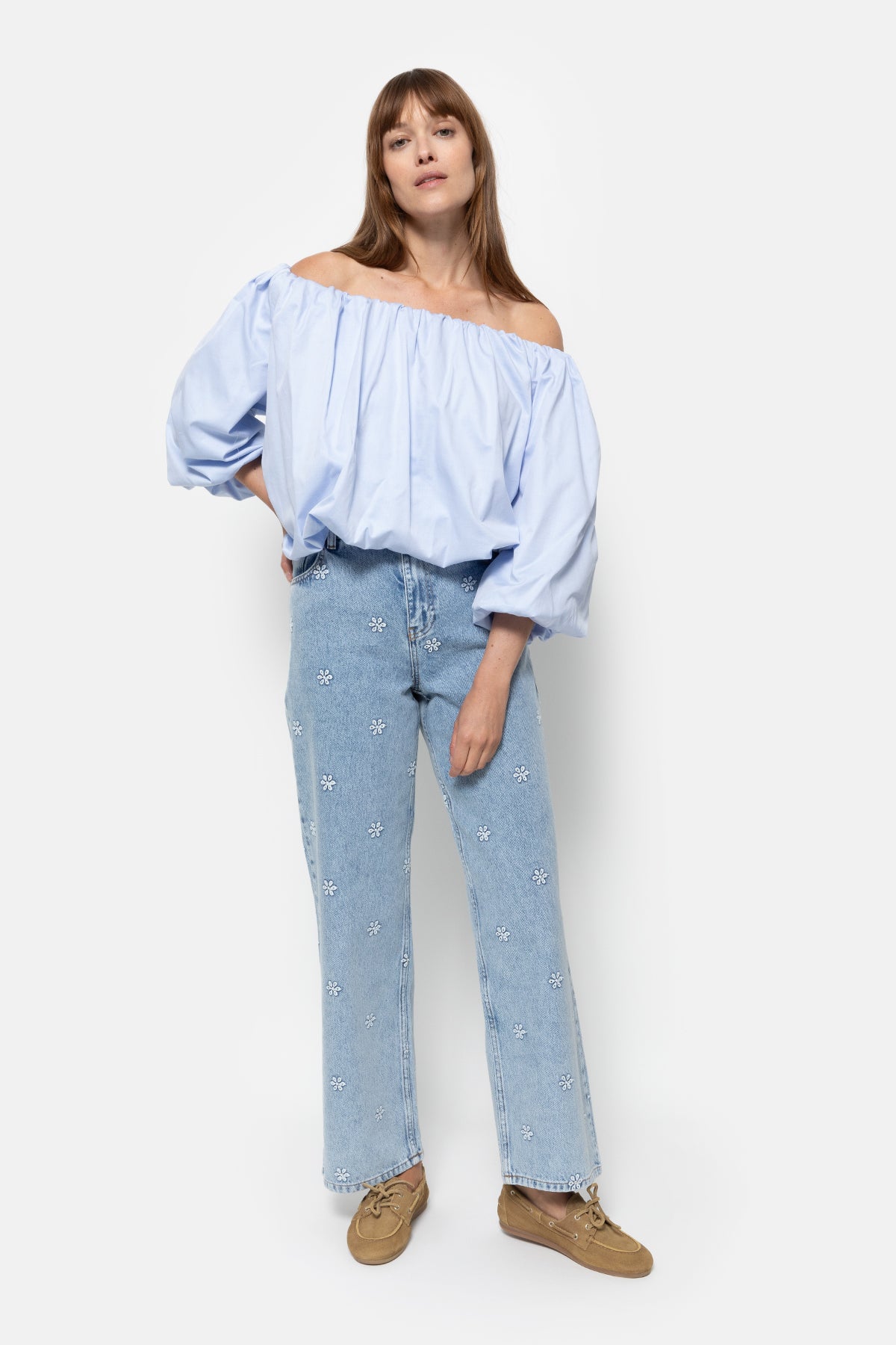 Now Off Shoulder Top | Light Blue