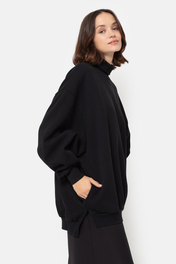 Keep Turtleneck Oversized Sweatshirt | Black