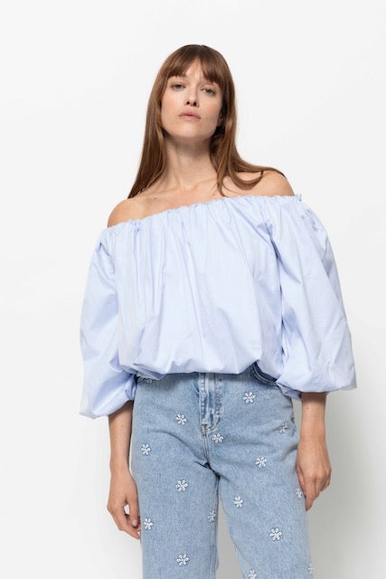 Now Off Shoulder Top | Light Blue