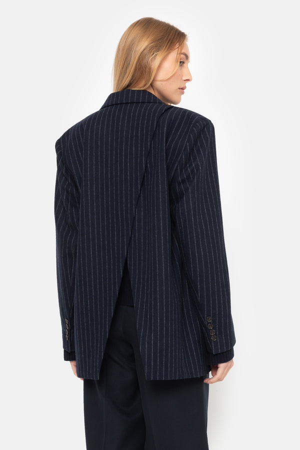 Blazer Matthew à dos ouvert | Bleu rayures