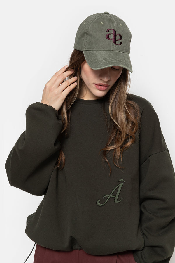 Maurice Baseball Cap | Khaki w/ plum âme logo
