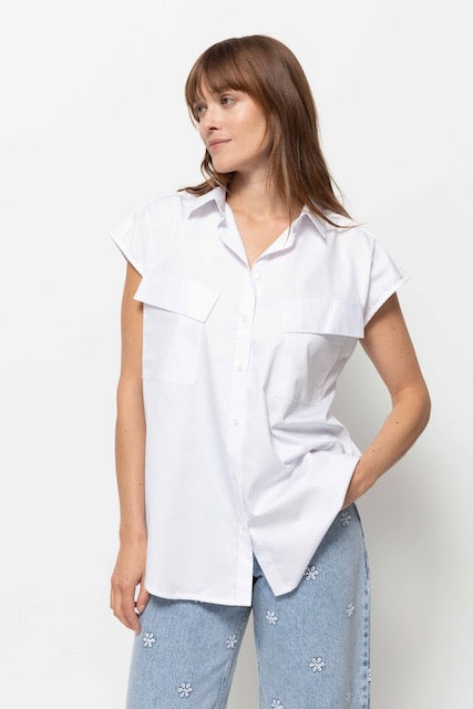 Nisrine Sleeveless Shirt | White