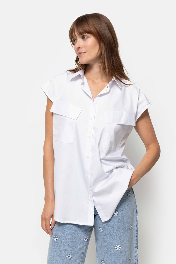 Chemise sans manches Nisrine | Blanc