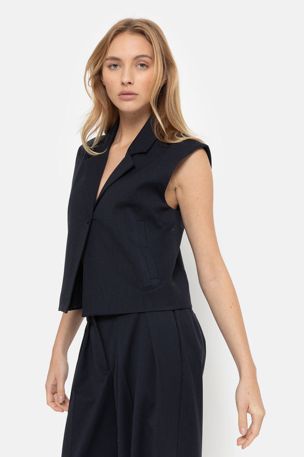 Marie Veste Sans Manches Courte | Bleu