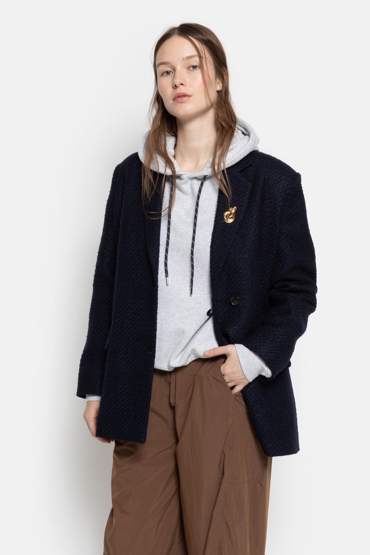 Monique Tweed Blazer | Dark blue