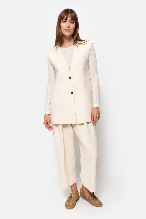 Veste Sans Manches Noble | Écru
