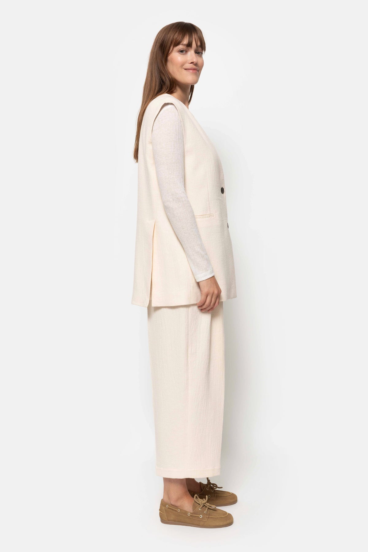 Veste Sans Manches Noble | Écru