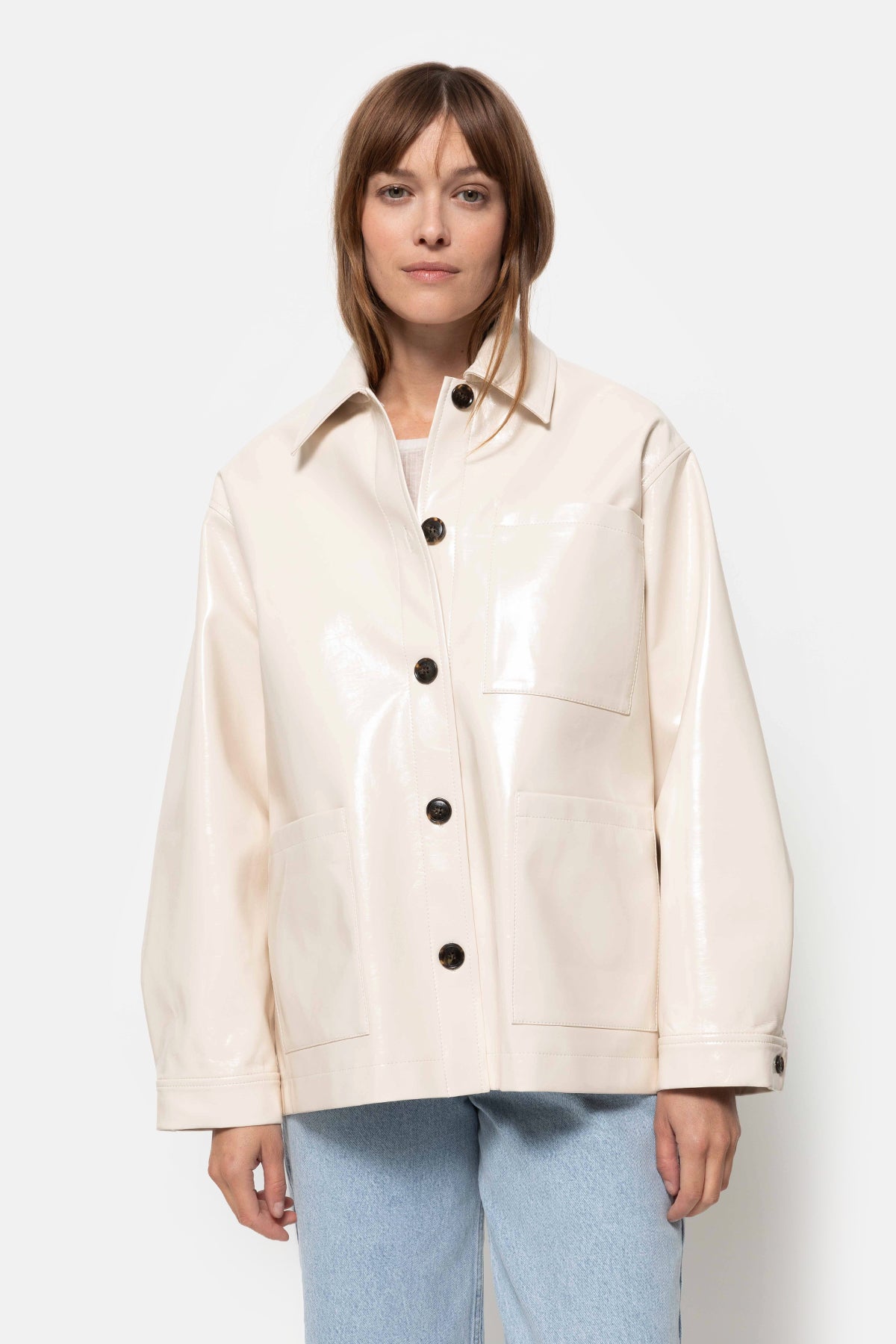 Veste Nope en similicuir | Blanc Cassé