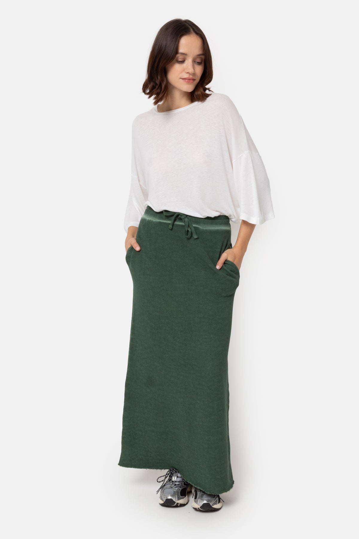  Gauge Jersey Skirt |  Vert foncé délavé