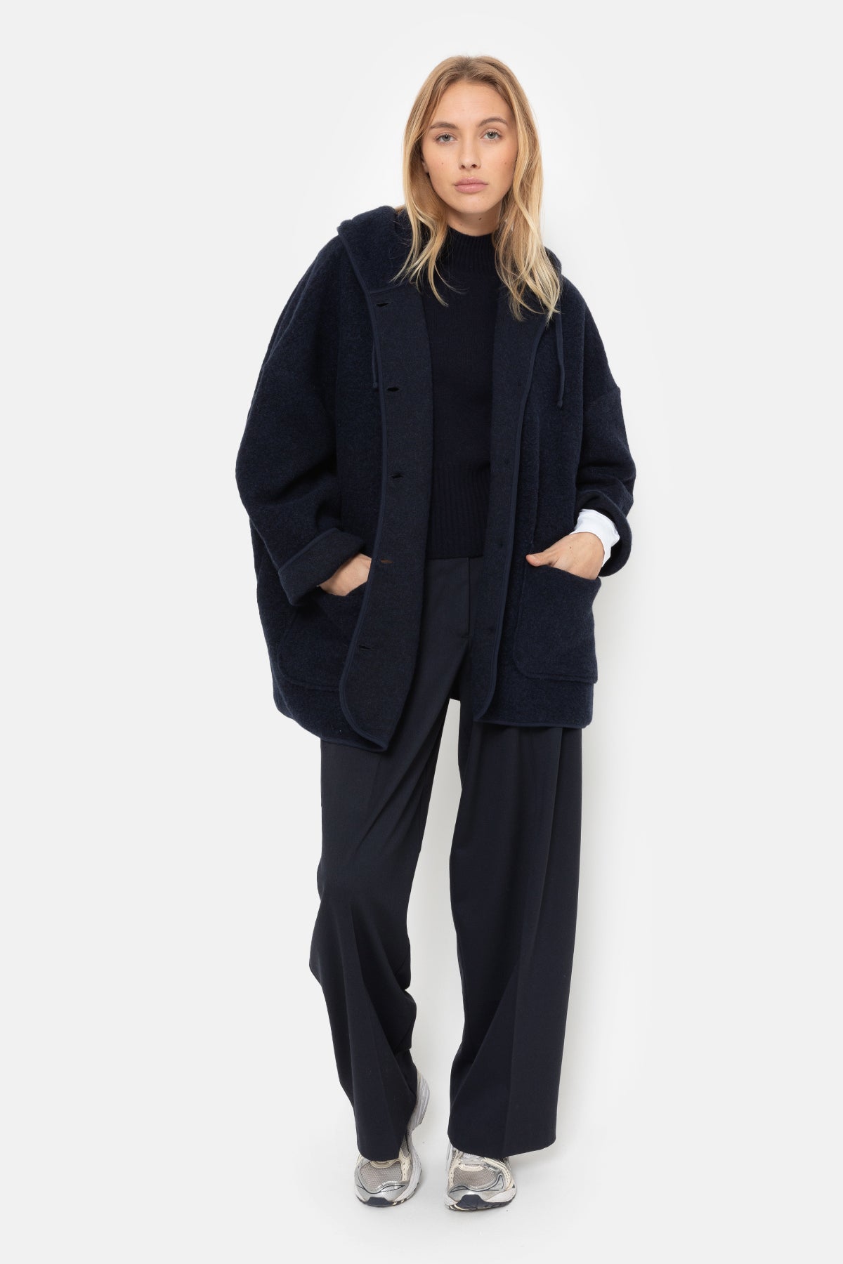 Kenji Veste à Capuche Teddy | Bleu Marine