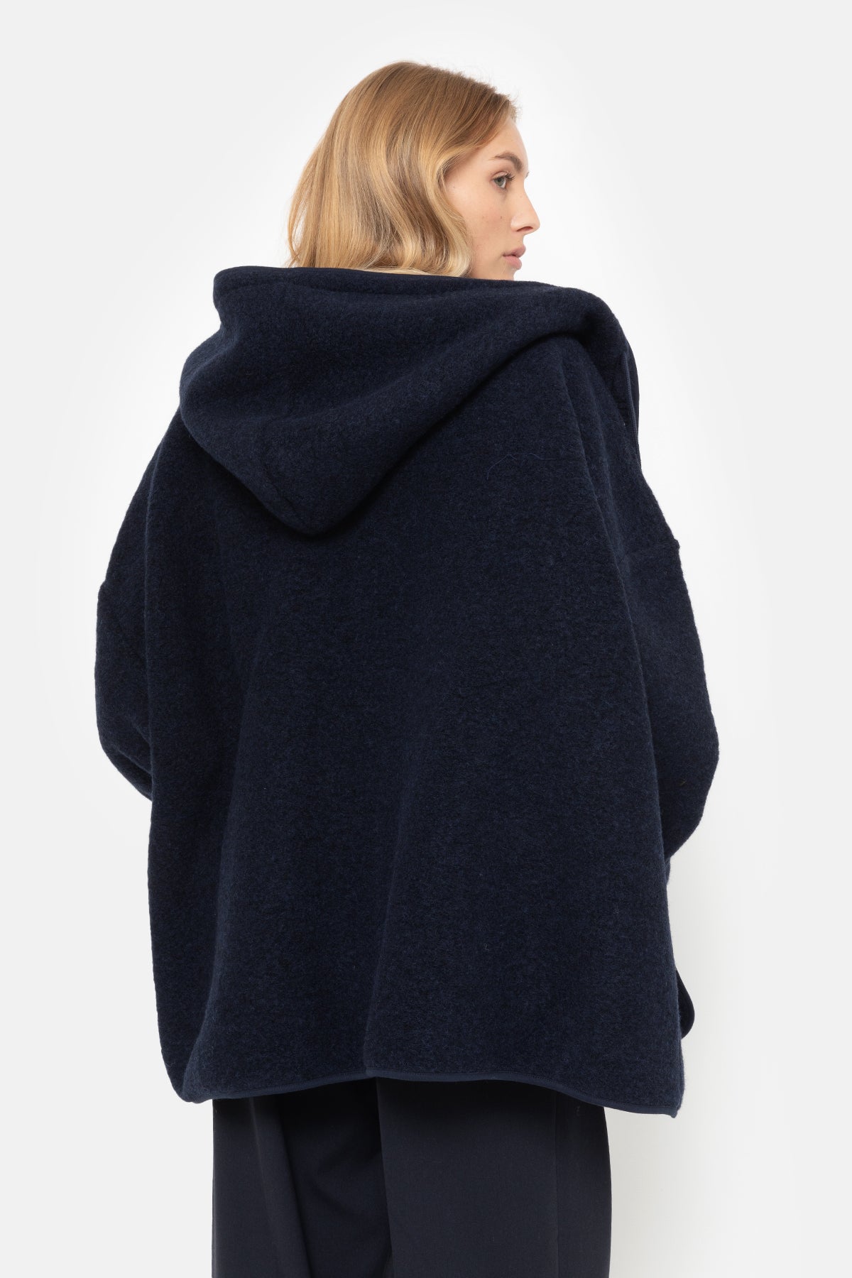 Kenji Wooly Hoodie Jacket | Navy Blue – Âme antwerp
