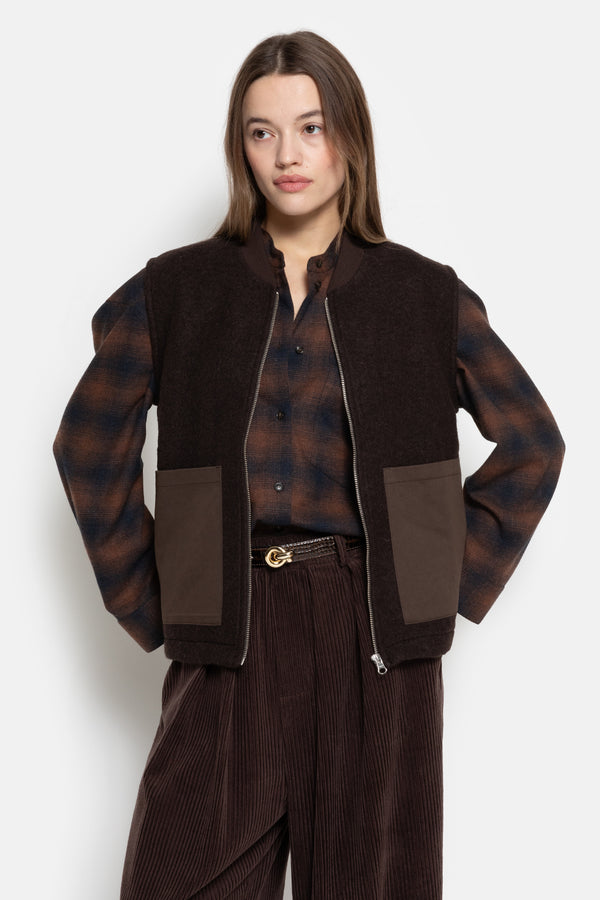 Gunther Wooly Veste Sans Manches | Marron