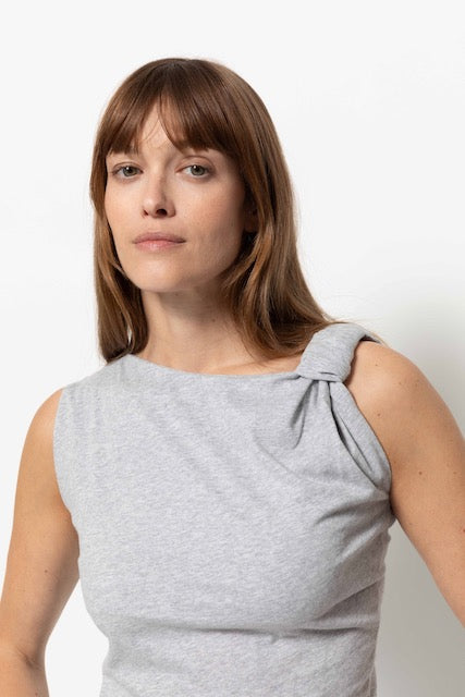 T-shirt Nutty, avec nœud | Gris Chiné