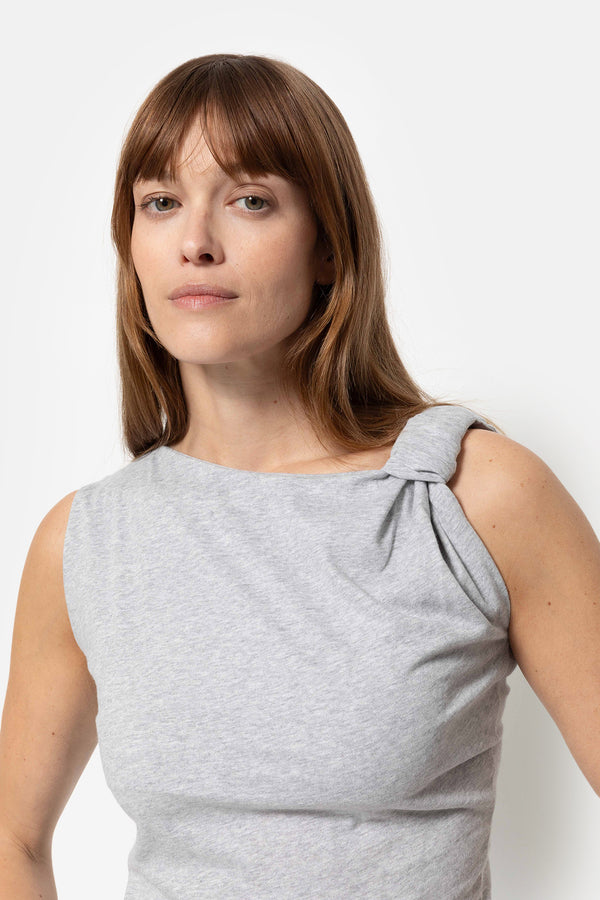 Nutty T-shirt With Knot | Marled Grey