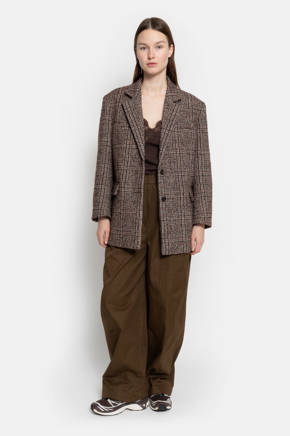 Oyster Wooly Blazer | Checks
