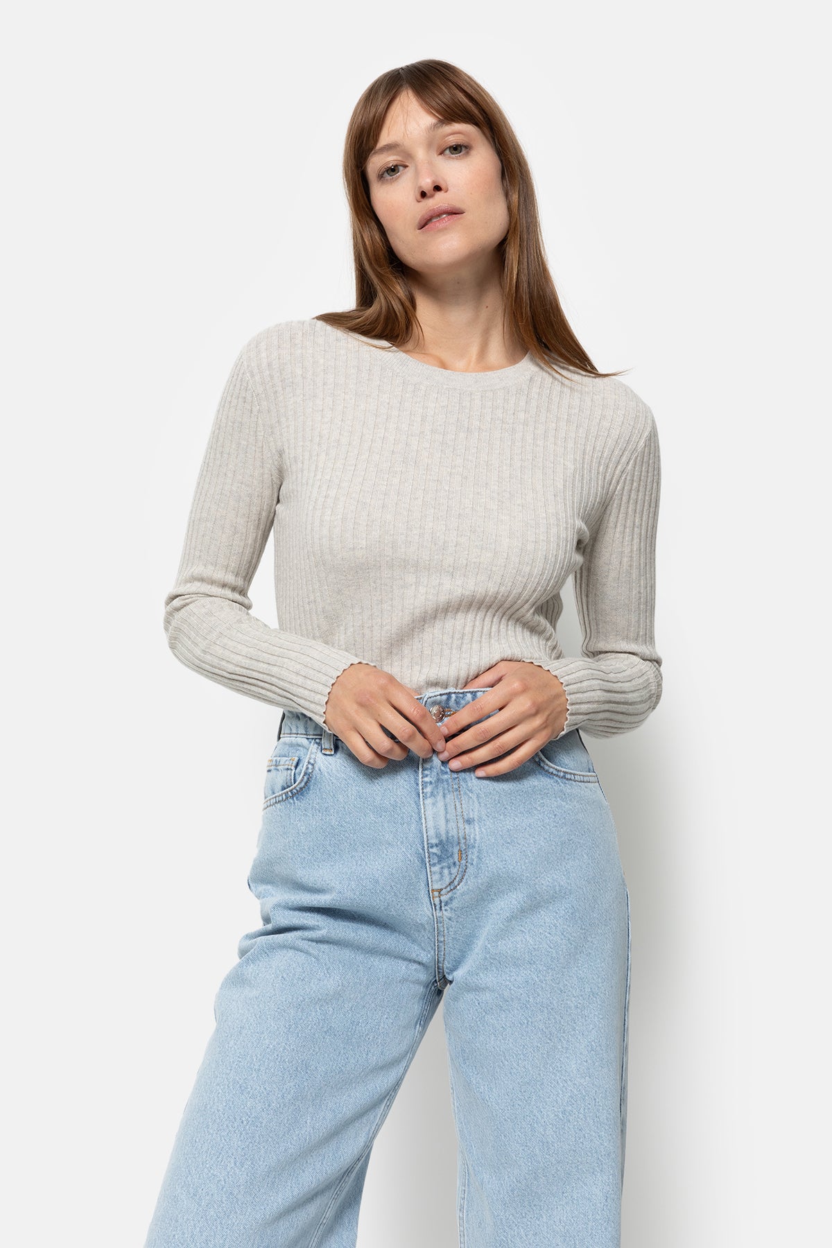 Newton Knitted Sweater | Light Grey