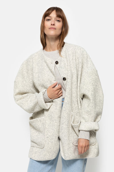 Hannah Wooly Jacket | Light Marled Grey – Âme antwerp