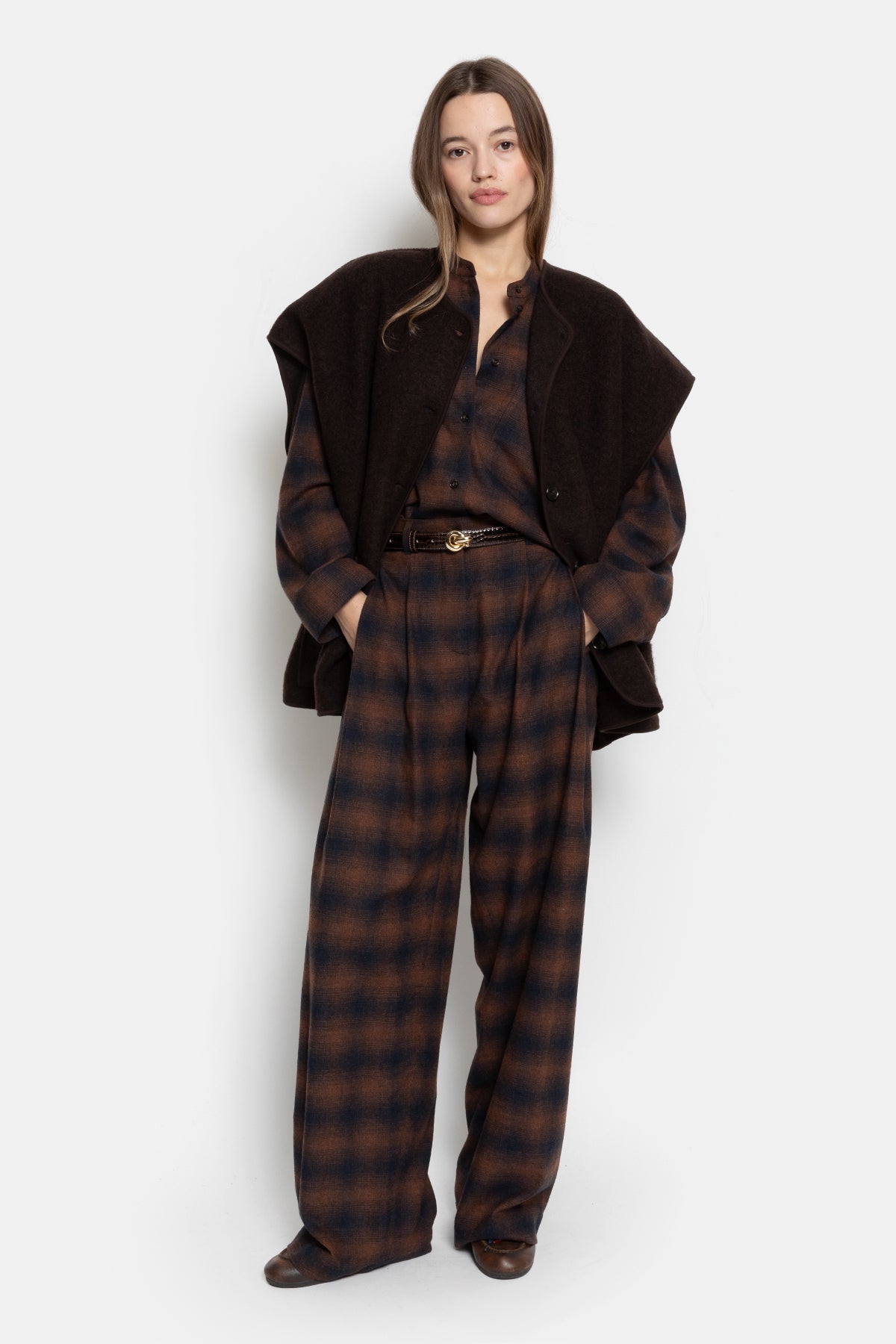Ines Wooly Oversized Jacket |  Brown
