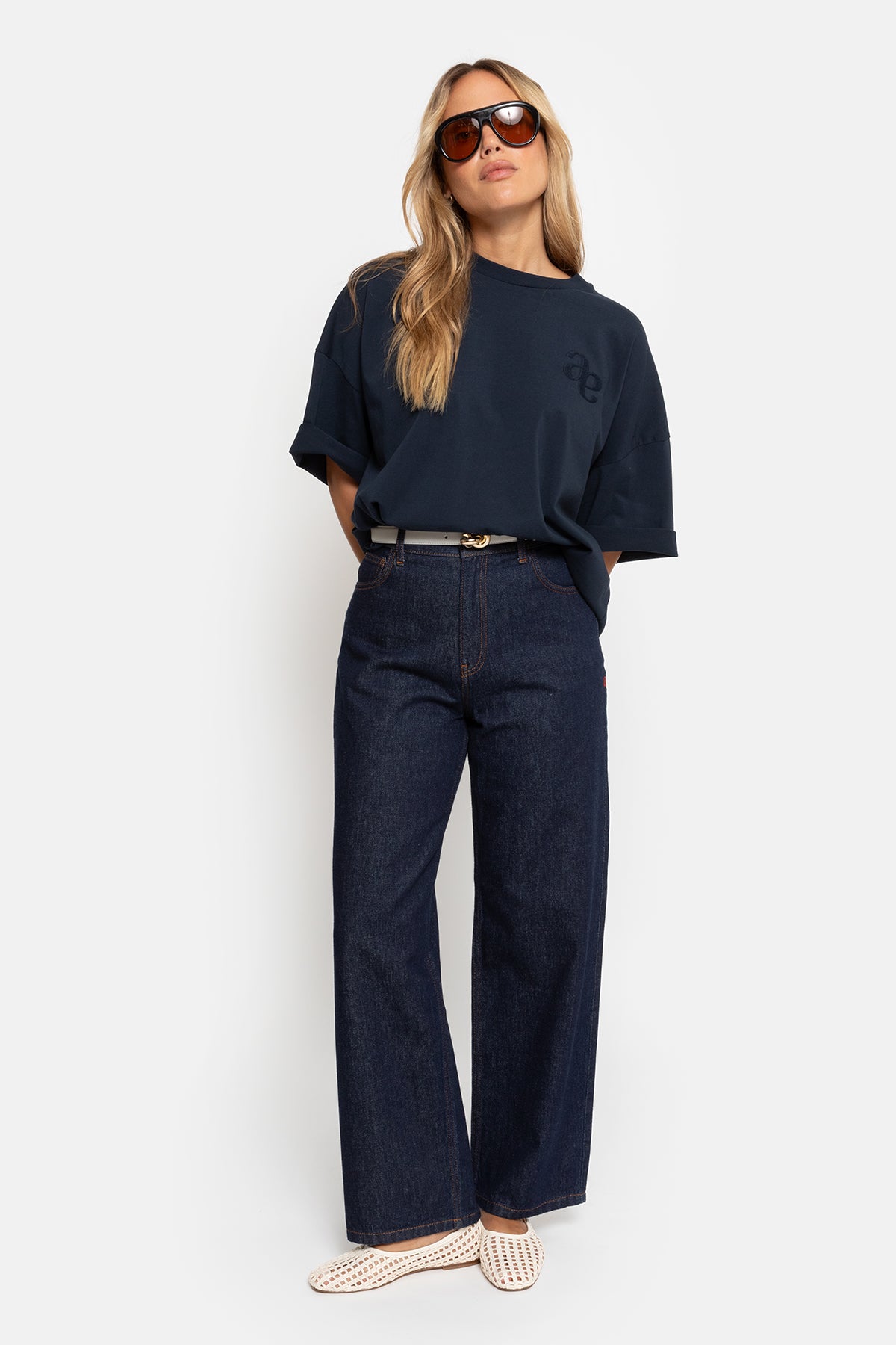Eloise-A Boxy T-Shirt | Navy