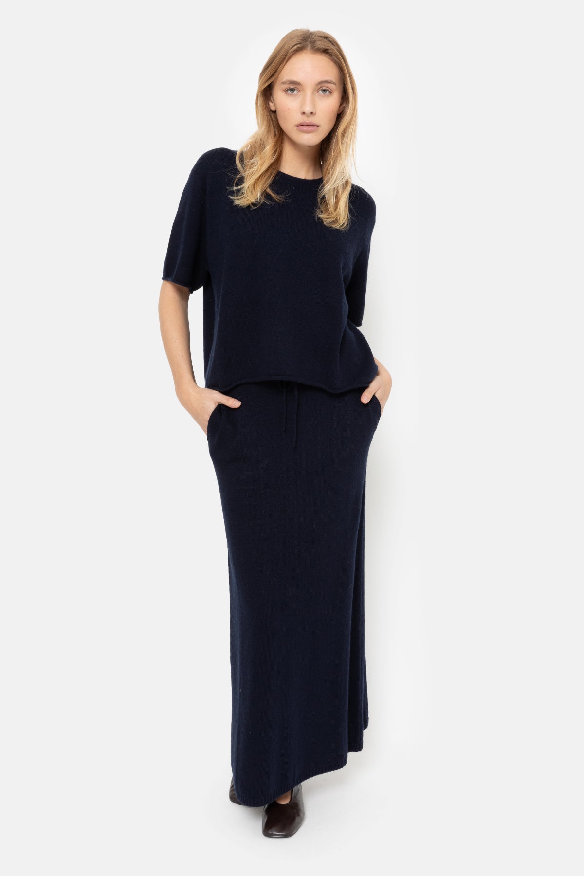 Jupe Longue Tricot Maggy | Bleu Nuit