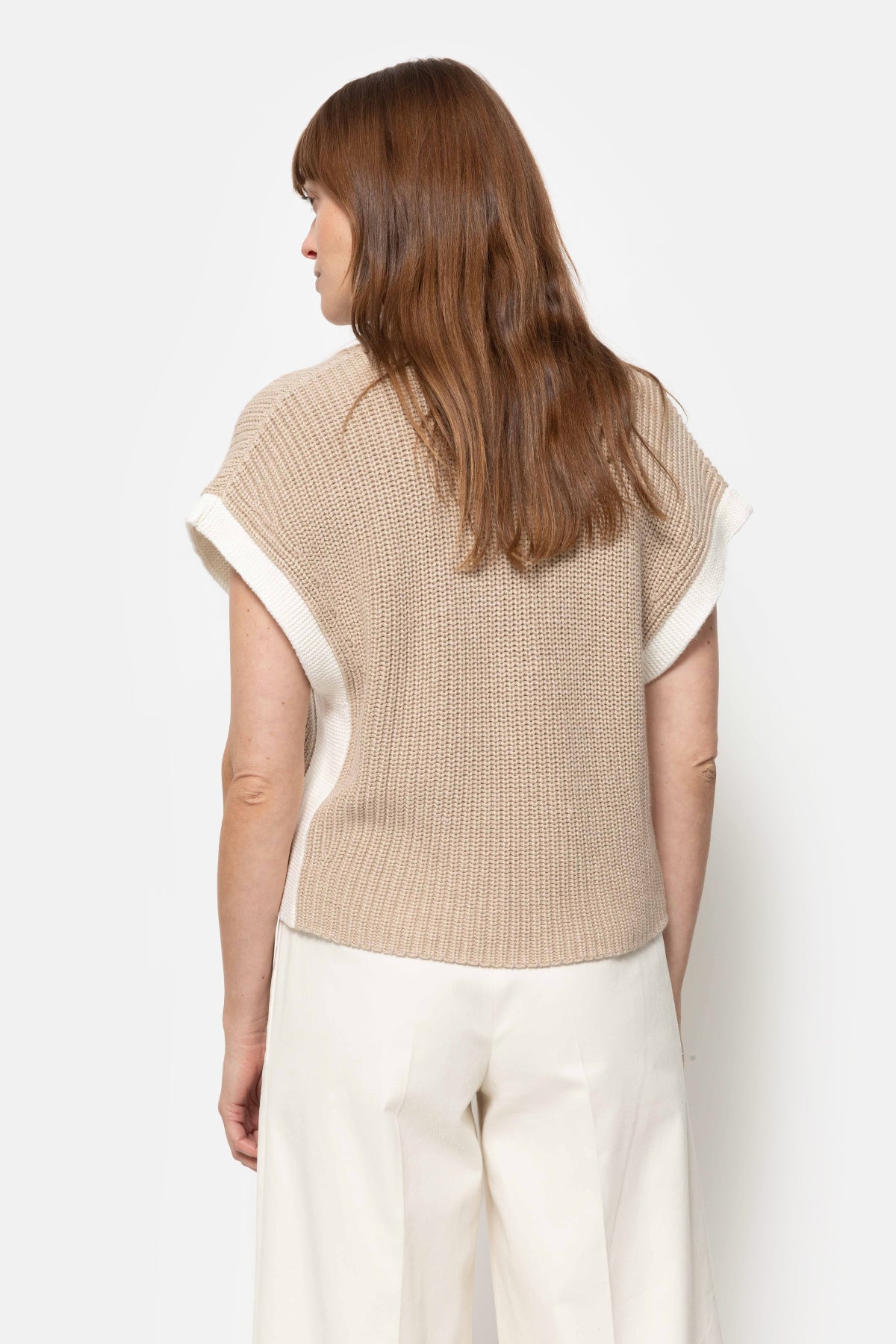 Polo Louchka | Beige & Blanc
